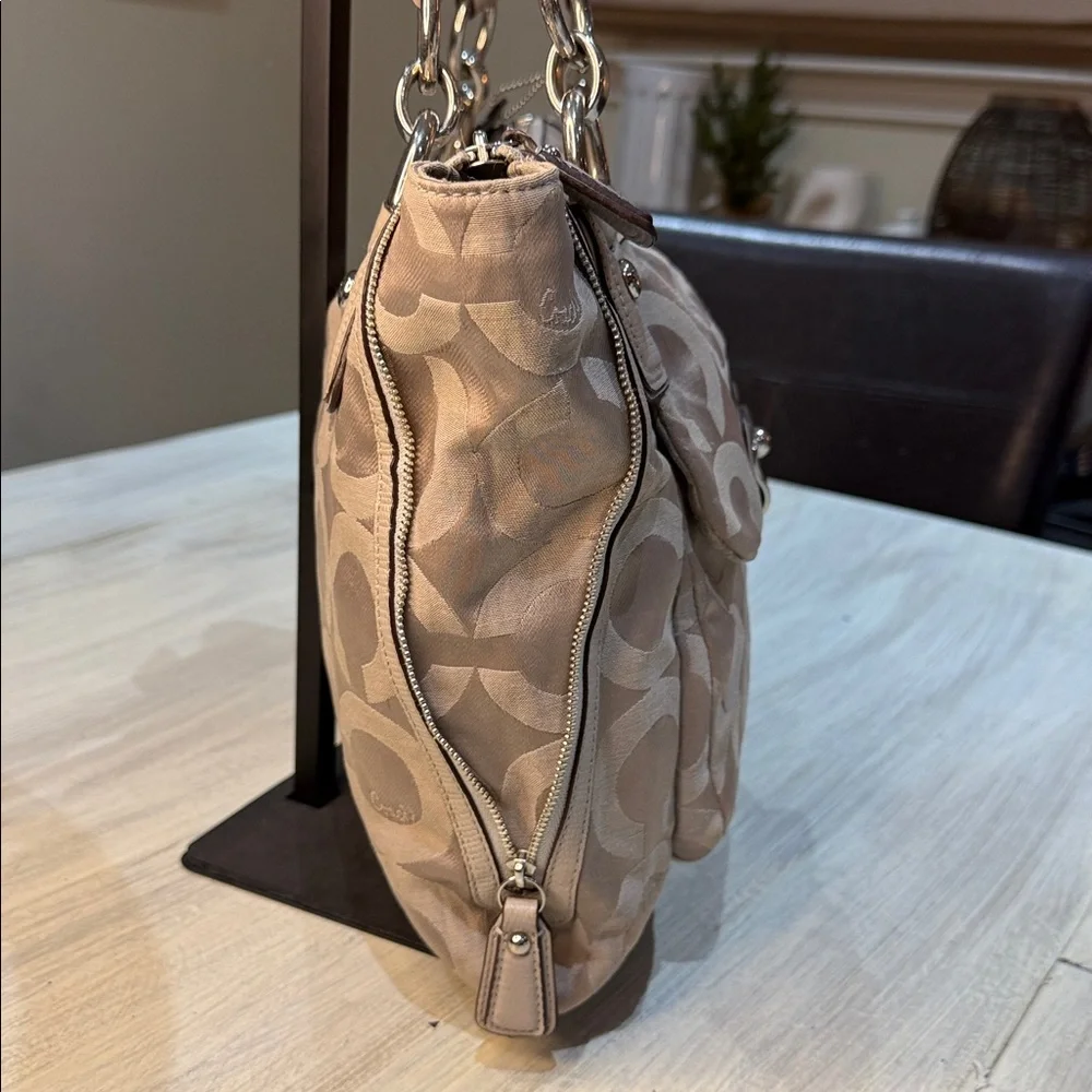 Coach Tan Opt Art Signature Shoulder Bag